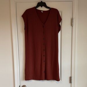 Old Navy Terracotta Button-Down Midi Dress